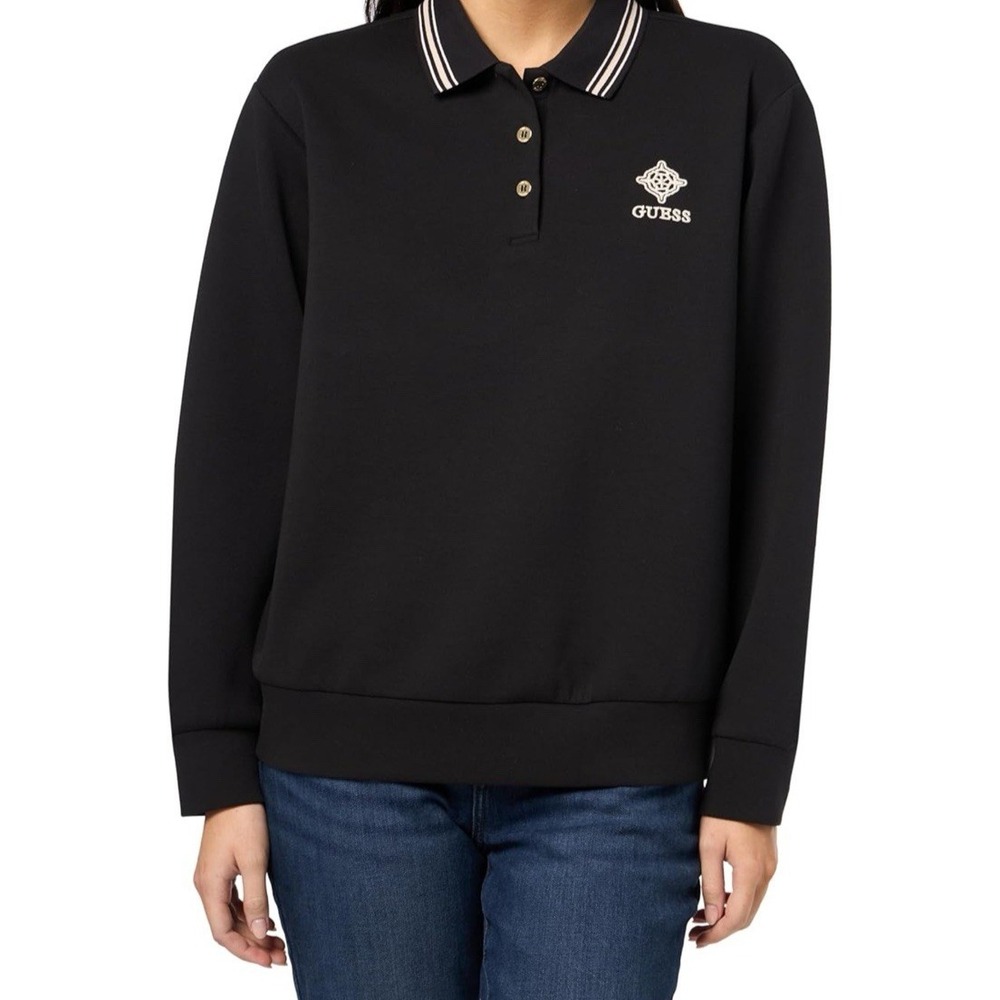 NWT Guess Women's Margaret Polo Sweatshirt - Color Yosemite Brown - Size M